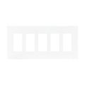 Product Image of Screwless Wallplate, Screwless, White, Decorator Cutout, Polycarbonate, Five- Gang, Mid-Size, PJS265W