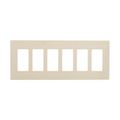 Product Image of Screwless Wallplate, Screwless, Almond, Decorator Cutout, Polycarbonate, 6-Gang, Mid-Size, PJS266A