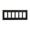 Product Image of Screwless Wallplate, Screwless, Black, Decorator Cutout, Polycarbonate, 6-Gang, Mid-Size, PJS266BK