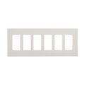 Product Image of Screwless Wallplate, Screwless, White, Decorator Cutout, Polycarbonate, 6-Gang, Mid-Size, PJS266W