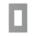 Product Image of Screwless Wallplate, Screwless, Gray, Decorator Cutout, Polycarbonate, Single- Gang, Mid-Size, PJS26GY