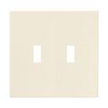 Product Image of Screwless Wallplate, Screwless, Lt. Almond, Toggle Cutout, Polycarbonate, 2- Gang, Mid-Size, PJS2LA