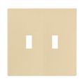 Product Image of Screwless Wallplate, Screwless, Ivory, Toggle Cutout, Polycarbonate, Two- Gang, Mid-Size, PJS2V