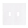 Product Image of Screwless Wallplate, Screwless, White, Toggle Cutout, Polycarbonate, Two- Gang, Mid-Size, PJS2W