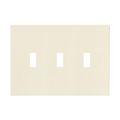 Product Image of Screwless Wallplate, Screwless, Lt. Almond, Toggle Cutout, Polycarbonate, 3- Gang, Mid-Size, PJS3LA