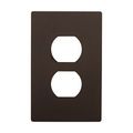 Product Image of Screwless Wallplate, Screwless, Brown, Duplex Receptacle Cutout, Polycarbonate, Single-Gang, PJS8B