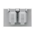 Product Image of Non-Metallic Duplex Receptacle Cover, Stay-Open, Surface Mount, Gray, Duplex Receptacle, 1-Gang, S1962