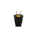 Product Image of Straight Blade Plug, #16 Awg 15A 125V, Black, Impact-Resistant 1-15P, 2-Pole 2-Wire w/ Cord Clip, SA940