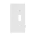 Product Image of Sectional Wallplate, End Piece, White, Toggle Cutout, Polycarbonate, Single- Gang, Mid-Size, STE1W