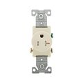 Product Image of Commercial Single Receptacle, #14-10 Awg 20A 125V, Side, Almond, Pvc Body, 5-20R, 2-Pole 3-Wire, TR1877A-BXSP