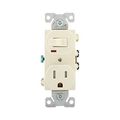 Product Image of Commercial Combo Switch, Auto-Grnd, Neon Pilot, #14-#12 Awg 15A 120V Switch, 125V Recept, Almond, TR274A