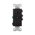 Product Image of Commercial Combo Switch, Auto-Grnd, Neon Pilot, #14-#12 Awg 15A 120V Switch, 125V Recept, Black, TR274BK
