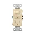 Product Image of Commercial Combo Switch, Auto-Grnd, Neon Pilot, #14-#12 Awg 15A 120V Switch, 125V Recept, Ivy, TR274V
