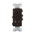 Product Image of Commercial Combo Switch,Auto-Grnd, #14-#12Awg 20A, 20A Recept, 120V Switch, 125V Recept, Brown, TR291B