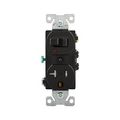 Product Image of Commercial Combo Switch,Auto-Grnd, #14-#12Awg 20A, 20A Recept, 120V Switch, 125V Recept, Black, TR291BK