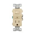 Product Image of Commercial Combo Switch, Auto-Grnd, #14-#12 Awg 15A, 120V Switch, 125V Recept, Ivy, 3-Way, TR293V