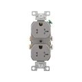 Product Image of Residential Duplex Receptacle, #14-10 Awg 20A 125V, SideWire, Gray, Impact-Resistant, Pvc Body, TR370GY-BOX