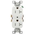 Product Image of Residential Grade Tamper-Resistant Flush Duplex Receptacle, 20A, 2P, 3W, NEMA  5-20R, Side Wire - White (125V)