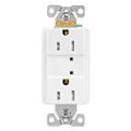 Product Image of Tvss Receptacle, Led Indicat, #14-#10 Awg 15A, Bk & Sd Wire, 840J, White Straight Blade, TR5260WS-SP-L