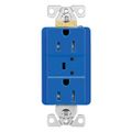 Product Image of Tvss Receptacle, Led Indicat & Alarm, #14-#10 Awg 15A, 840J, 2 Recept, Blue, Brs, Straight Blade, TR5262BLS-SP-L