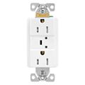 Product Image of Tvss Receptacle, Led Indicat & Alarm, #14-#10 Awg 15A, Bk & Sd Wire, 840J, White Straight Blade, TR5262WS-SP-L