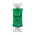 Product Image of Arrow Hart Heavy-Duty Industrial Duplex Receptacle, #14-10 Awg 20A 125V, Green, Dual, TR5362CDGN