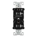 Product Image of Arrow HartIndustrial Duplex Receptacle, Half Control, #14-10 Awg 20A 125V, Black, 2-Pole, TR5362CHBK