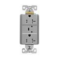Product Image of Tvss Receptacle, Led Indicat & Alarm, #14-#10 Awg 20A, 840J, 2 Recept, Gray, Brs, Straight Blade, TR5362GYS