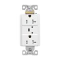 Product Image of Tvss Receptacle, Led Indicat & Alarm, #14-#10 Awg 20A, Bk & Sd Wire, 840J, White Straight Blade, TR5362WS