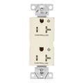 Product Image of Commercial Duplex Receptacle, Dual Control, #14-10 Awg 20A 125V, Light Almond, 2-Pole 3-Wire, TR6352CDLA