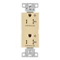 Product Image of Commercial Duplex Receptacle, Dual Control, #14-10 Awg 20A 125V, Ivory, 2-Pole 3-Wire, TR6352CDV