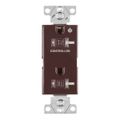 Product Image of Commercial Duplex Receptacle, Half Control, #14-10 Awg 20A 125V, Brown, 2-Pole 3-Wire, TR6352CHB