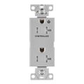 Product Image of Commercial Duplex Receptacle, Half Control, #14-10 Awg 20A 125V, Gray, 2-Pole 3-Wire, TR6352CHGY