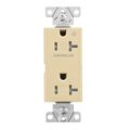 Product Image of Commercial Duplex Receptacle, Half Control, #14-10 Awg 20A 125V, Ivory, 2-Pole 3-Wire, TR6352CHV