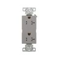 Product Image of Heavy-Duty Industrial Duplex Receptacle, #14-10 Awg 20A 125V, Gray, Impact-Resistant & Back Body, TR6352GY-BOX