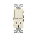 Product Image of Commercial Combo Switch, Auto-Grnd, #14-#12 Awg 15A 120/277V Switch, 125V Recept, Rocker, Almond, TR7730A