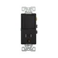 Product Image of Commercial Combo Switch, Auto-Grnd, #14-#12 Awg 15A 120/277V Switch, 125V Recept, Rocker, Black, TR7730BK