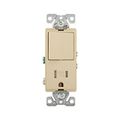 Product Image of Commercial Combo Switch,Auto-Grnd, #14-#12Awg 15A 120/277V Switch, 125V Recept, Rocker, Ivy, TR7730V