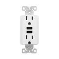 Product Image of Combination 3.6A Usb Charger With Duplex Receptacle, 15A, 125V, W, 2-Pole, TR7765W-KB-L