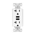 Product Image of Combination 3.6A Usb Charger With Duplex Receptacle, 20A, 125V, W, #12-14 Awg, TR7766W-BOX