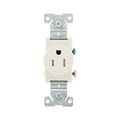 Product Image of Commercial Single Receptacle, #14-10 Awg 15A 125V, Side Wire, Light Almond, TR817LA-BOX