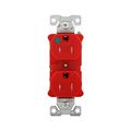 Product Image of Arrow Hart Heavy-Duty Duplex Receptacle, #14-10 Awg 15A, Healthcare 125V, Red, Pvc Body, Duplex, TR8200RD