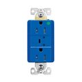 Product Image of Tvss Receptacle, Hg, Led Indicat & Alarm, #14-#10 Awg 15A, 840J, Blue, Straight Blade, TR8262BLS