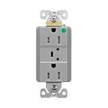 Product Image of Tvss Receptacle, Hg, Led Indicat & Alarm, #14-#10 Awg 15A, 840J, Gray, Straight Blade, TR8262GYS