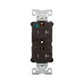 Product Image of Arrow Hart Heavy-Duty Duplex Receptacle, #14-10 Awg 20A, 125V, Brown, Pvc Body, 5-20R, Duplex, TR8300B
