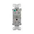 Product Image of Arrow Hart Heavy-Duty Duplex Receptacle, #14-10 Awg 20A, 125V, Gray, Pvc Body, 5-20R, Duplex, TR8300GY