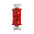Product Image of Arrow Hart Heavy-Duty Duplex Receptacle, #14-10 Awg 20A, 125V, Red, Pvc Body, 5-20R, Duplex, TR8300RD