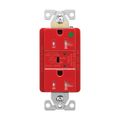 Product Image of Tvss Receptacle, Hg, Led Indicat & Alarm, #14-#10 Awg 20A, 840J, Red, Straight Blade, TR8362RDS