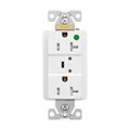 Product Image of Tvss Receptacle, Hg, Led Indicat & Alarm, #14-#10 Awg 20A, 840J, White Straight Blade, TR8362WS
