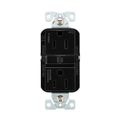 Product Image of Slim Afci Receptacle, Visual Trip Indicator Light, 15A, 125 V, Afci, Black, Pvc, 2-Pole 3-Wire, TRAF15BK